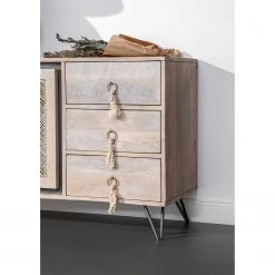 Ridgevalley Enfilade Lumby II - Manguier massif - Manguier clair / Gris -Meubles de salon Soldes 1000359923 220621 023 MOOD DETAILS P000000001000359923 mood