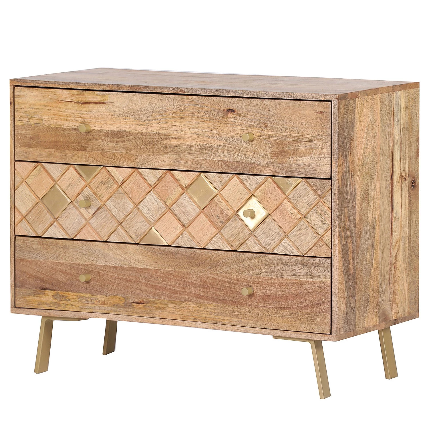 Naturoo Commode Yearby - Manguier massif - Manguier / Doré 3 Naturoo Commode Yearby - Manguier massif - Manguier / Doré