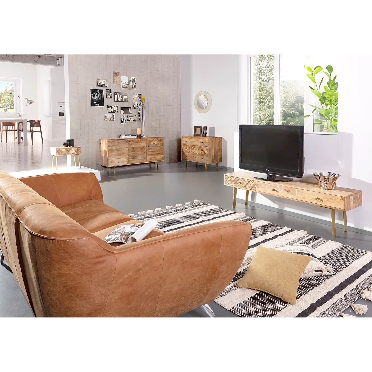 Naturoo Commode Yearby - Manguier massif - Manguier / Doré 4 Naturoo Commode Yearby - Manguier massif - Manguier / Doré – Image 2