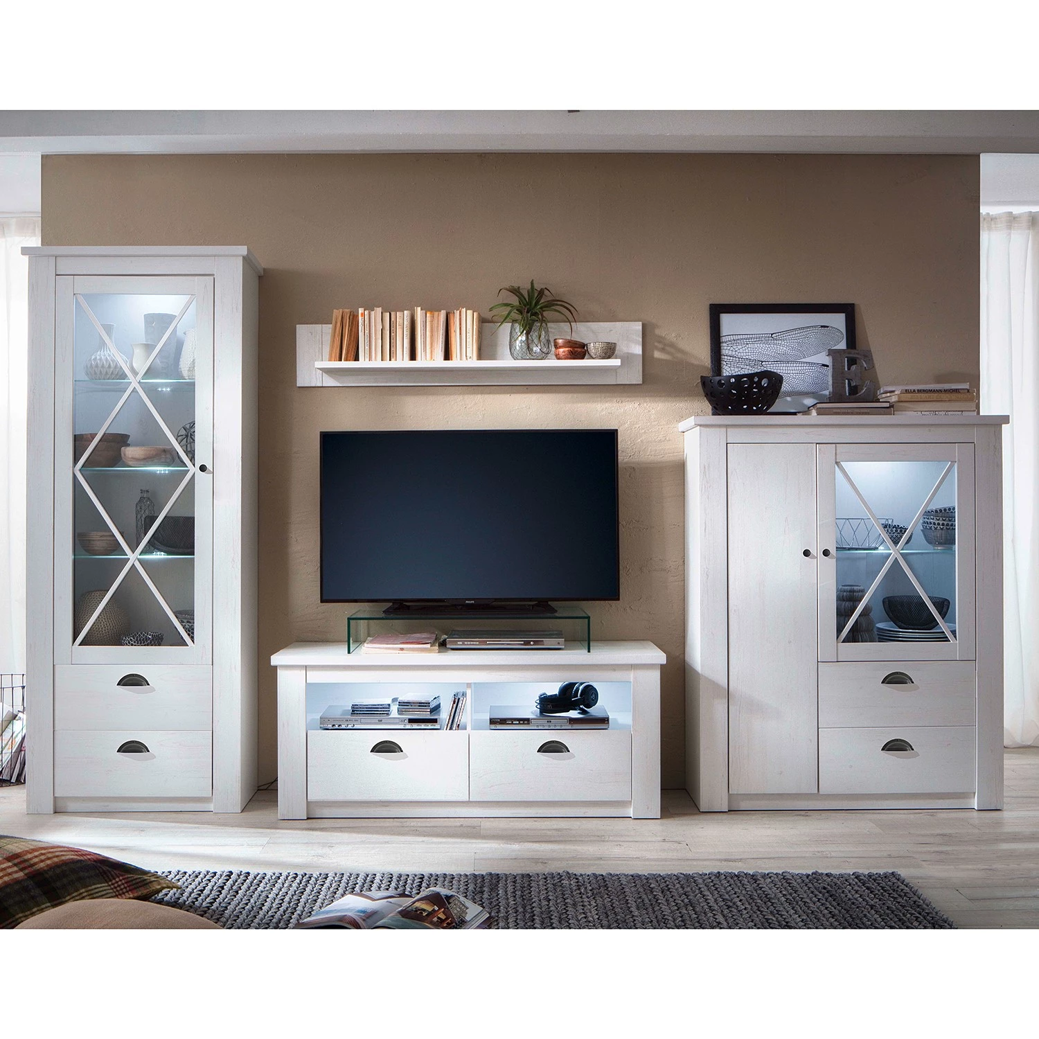 Trendteam Buffet haut Georgia - Imitation pin blanc 4 Trendteam Buffet haut Georgia - Imitation pin blanc – Image 2