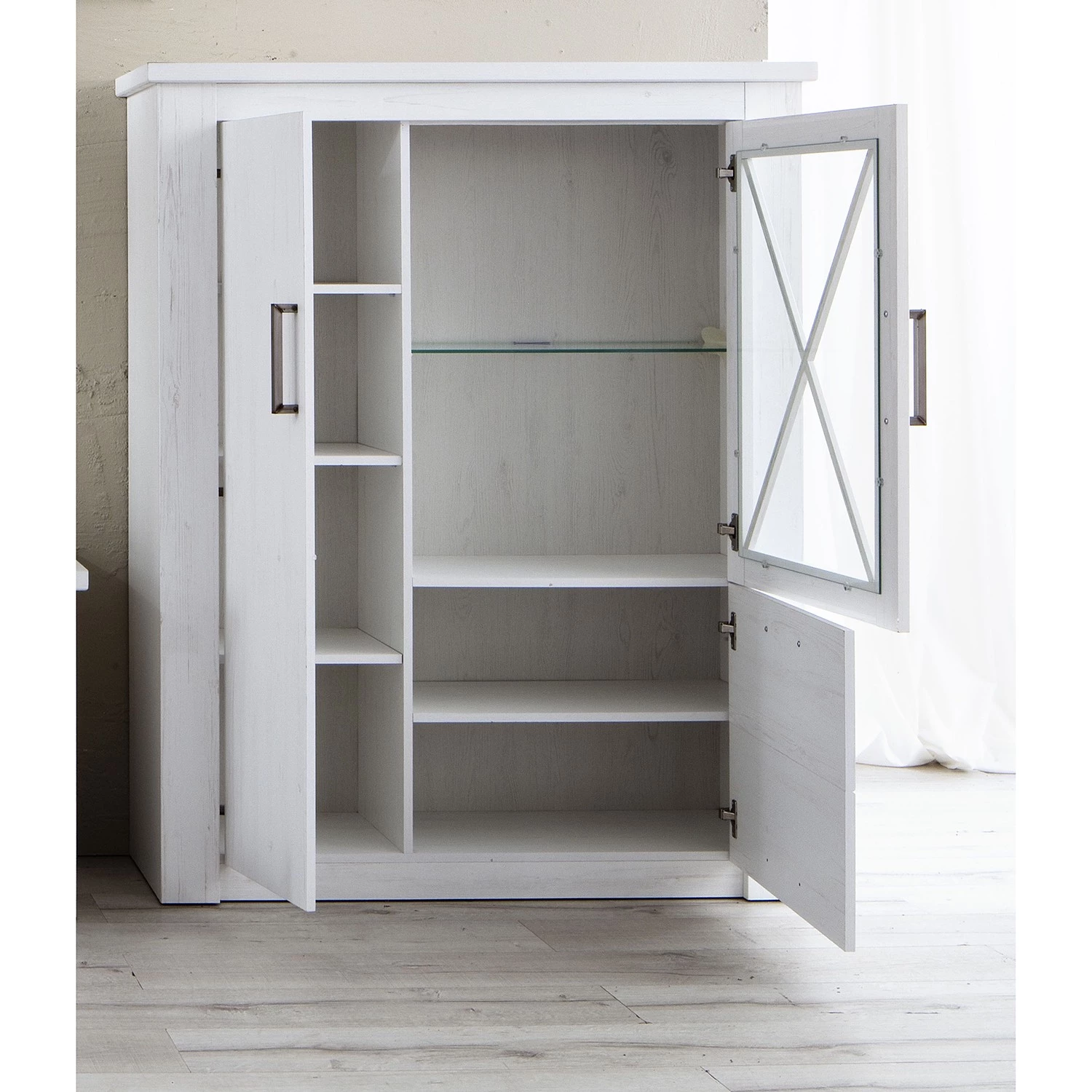 Trendteam Buffet haut Georgia - Imitation pin blanc 6 Trendteam Buffet haut Georgia - Imitation pin blanc – Image 4