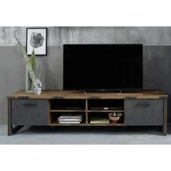 Trendteam Ensemble meubles TV Prime II (3 élém.) - Imitation béton / Imitation vieux bois -Meubles de salon Soldes 1000362860 220623 025 MOOD DETAILS P000000001000362860 mood