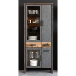 Trendteam Ensemble meubles TV Prime I (3 éléments) - Imitation béton / Imitation vieux bois -Meubles de salon Soldes 1000362861 220623 023 MOOD DETAILS P000000001000362861 mood