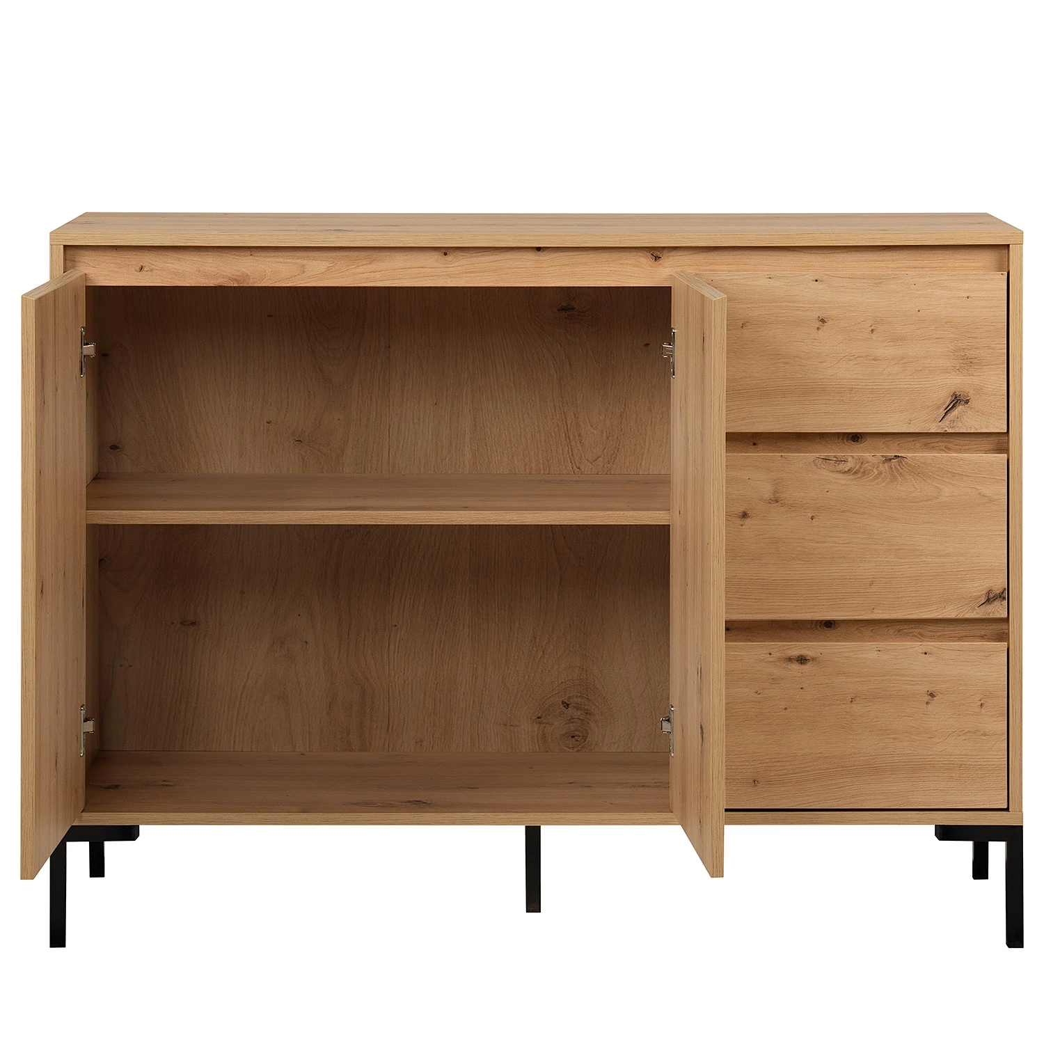 Loftscape Buffet Brochet II - Imitation chêne / Noir 9 Loftscape Buffet Brochet II - Imitation chêne / Noir – Image 7