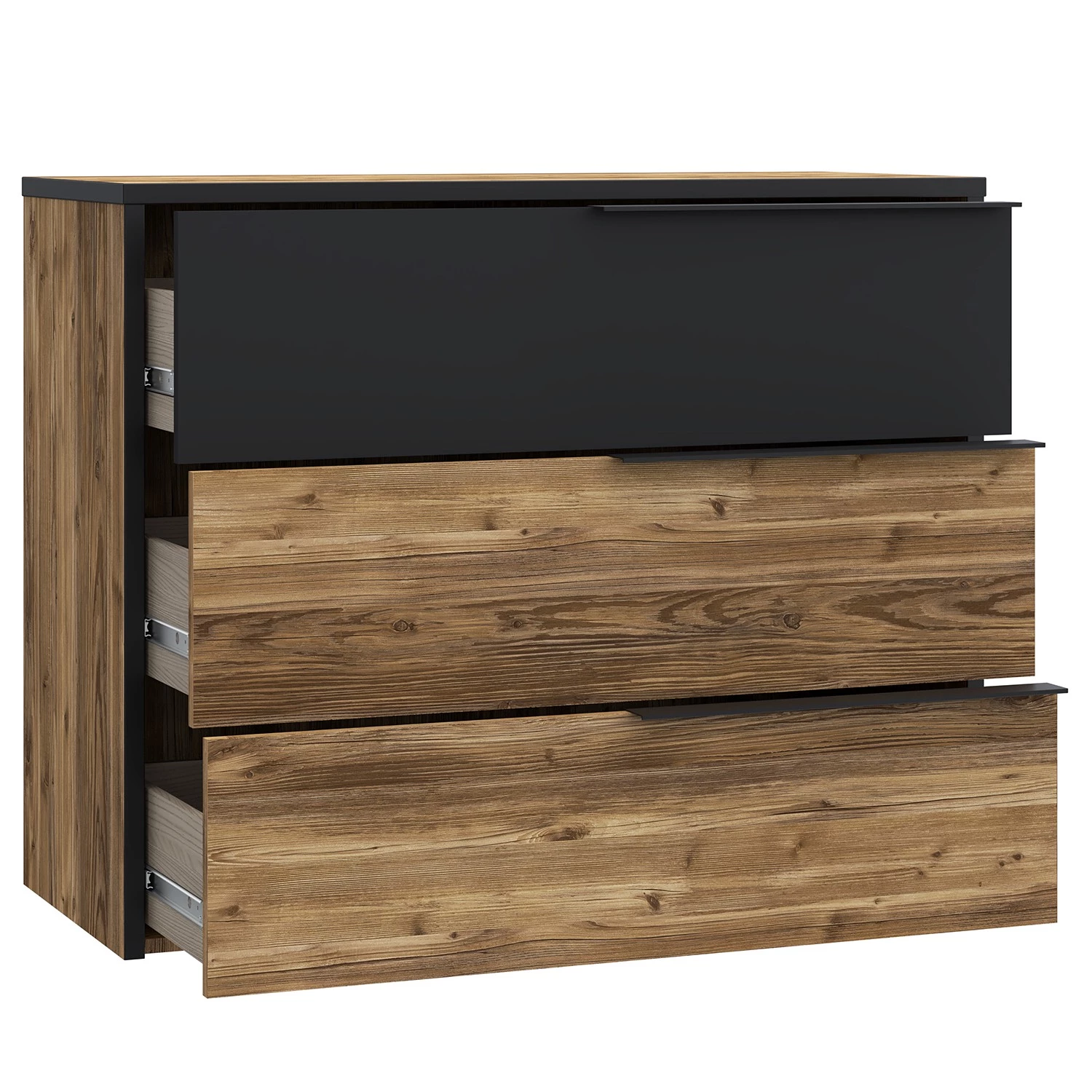 Loftscape Commode Huy - Imitation pin des Alpes / Noir 5 Loftscape Commode Huy - Imitation pin des Alpes / Noir – Image 3