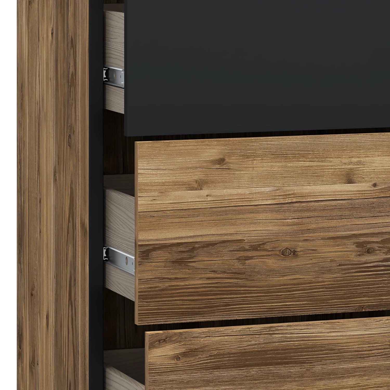 Loftscape Commode Huy - Imitation pin des Alpes / Noir 11 Loftscape Commode Huy - Imitation pin des Alpes / Noir – Image 9