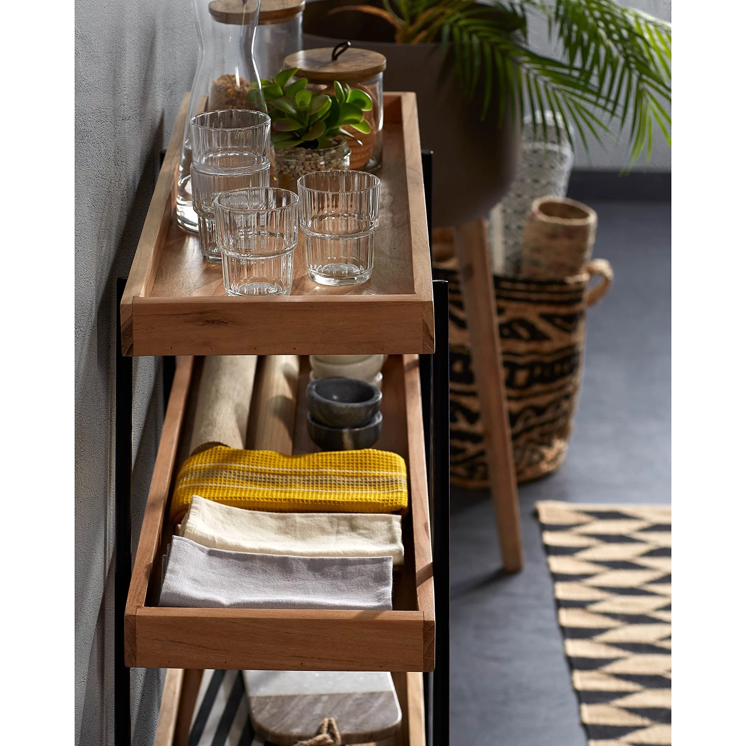 Red Living Étagère Beitbridge I - Acacia massif / Métal - Acacia / Noir 5 Red Living Étagère Beitbridge I - Acacia massif / Métal - Acacia / Noir – Image 3