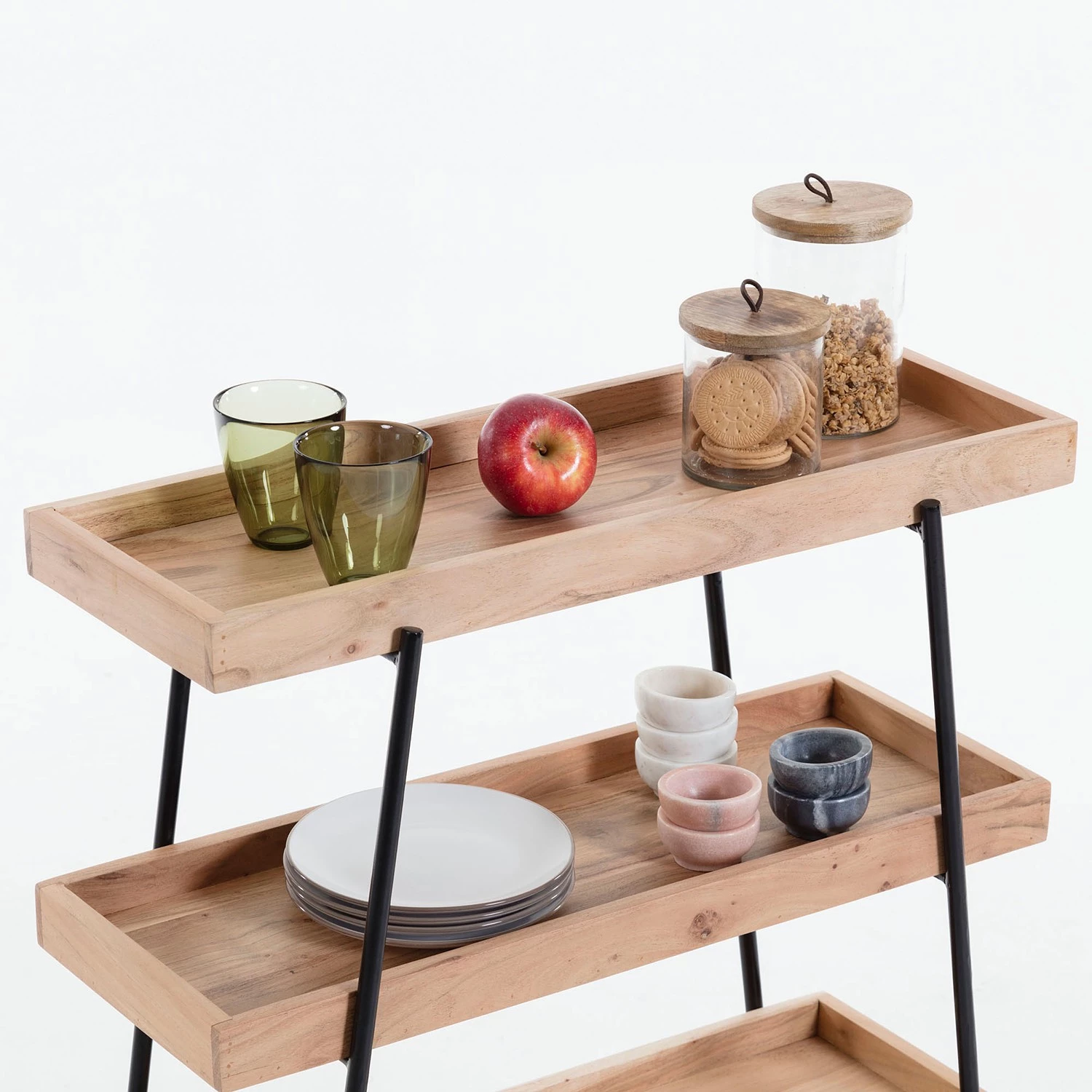 Red Living Étagère Beitbridge I - Acacia massif / Métal - Acacia / Noir 8 Red Living Étagère Beitbridge I - Acacia massif / Métal - Acacia / Noir – Image 6