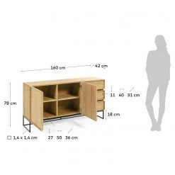 Red Living Buffet Tabora - Placage en bois véritable - Chêne -Meubles de salon Soldes 1000363989 220714 500 SKETCH DETAILS P000000001000363989 sketch