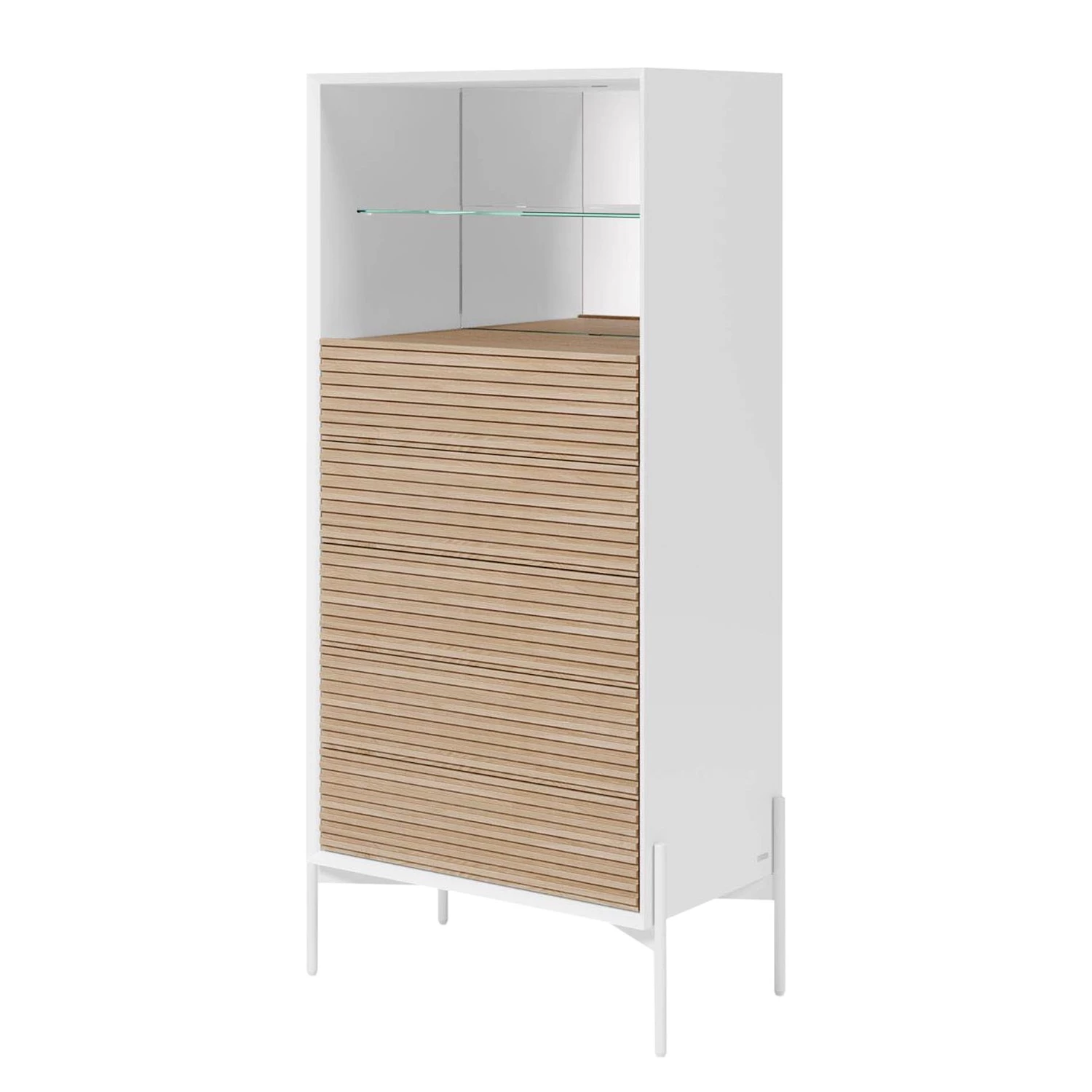 Norrwood Buffet haut Maredale - Partiellement en frêne massif - Frêne / Blanc 3 Norrwood Buffet haut Maredale - Partiellement en frêne massif - Frêne / Blanc