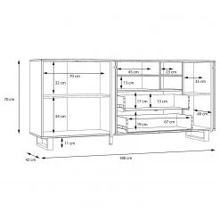Red Living Buffet Trylith I - Imitation chêne rustique / Noir -Meubles de salon Soldes 1000364622 220719 501 SKETCH DETAILS P000000001000364622 sketch