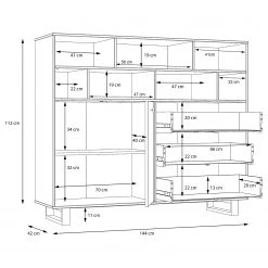 Red Living Buffet Trylith II - Imitation chêne rustique / Noir 27 Red Living Buffet Trylith II - Imitation chêne rustique / Noir -Meubles de salon Soldes 1000364623 220719 501 SKETCH DETAILS P000000001000364623 sketch