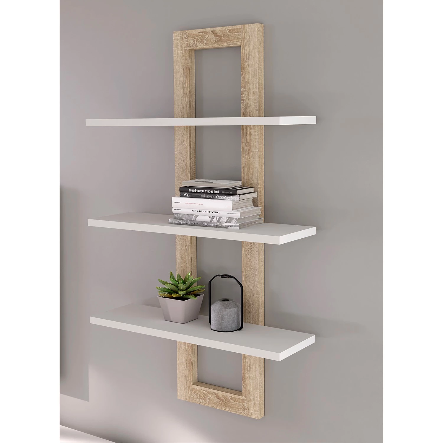 Loftscape Étagère murale Thurles - Imitation chêne Sonoma / Blanc 4 Loftscape Étagère murale Thurles - Imitation chêne Sonoma / Blanc – Image 2