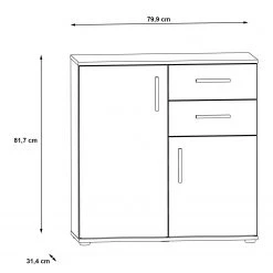 Loftscape Buffet Kiltealy I - Blanc / Imitation chêne Sonoma 14 Loftscape Buffet Kiltealy I - Blanc / Imitation chêne Sonoma -Meubles de salon Soldes 1000364882 220722 500 SKETCH DETAILS P000000001000364882 sketch