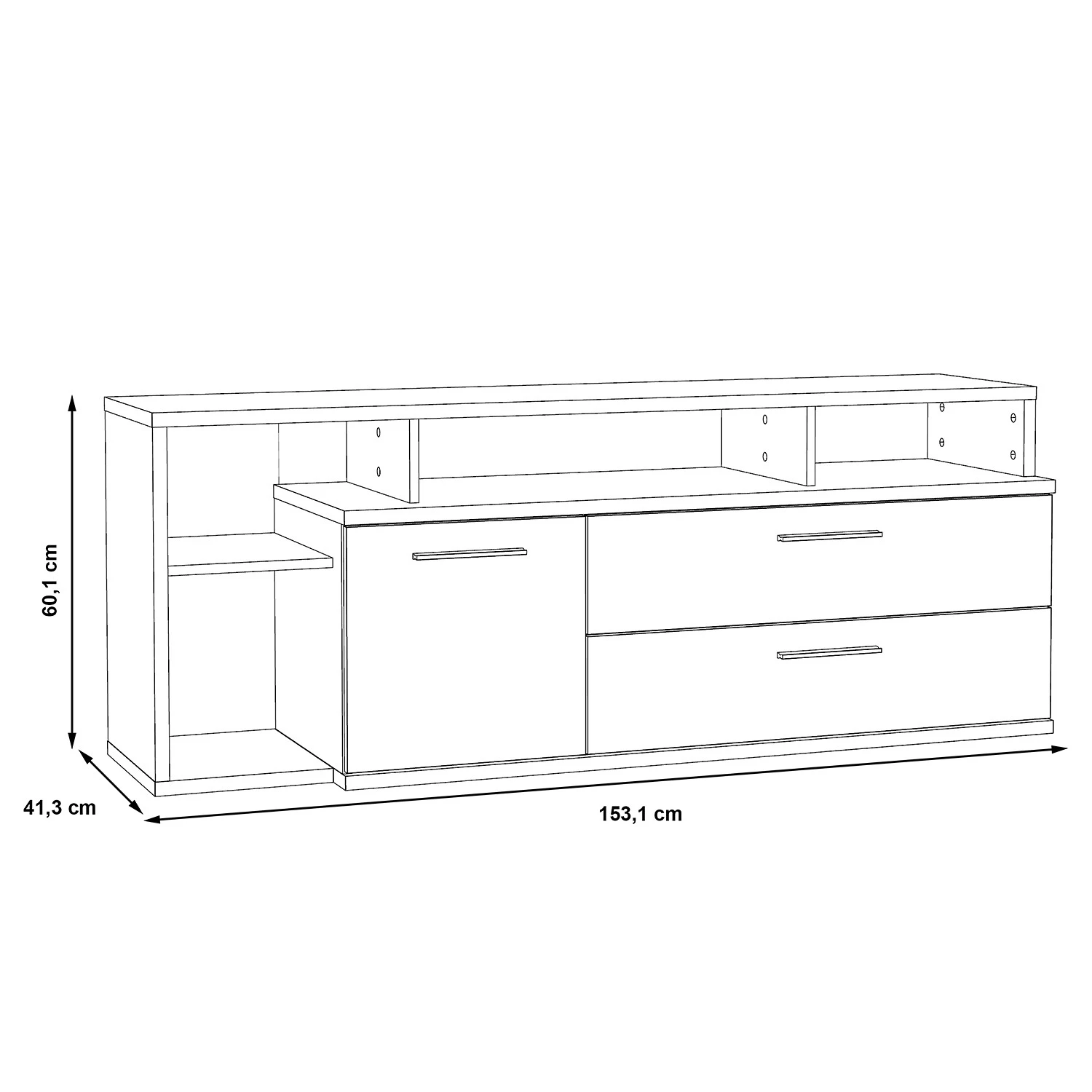 Red Living Meuble TV Jördis - Imitation bois ancien 7 Red Living Meuble TV Jördis - Imitation bois ancien – Image 5
