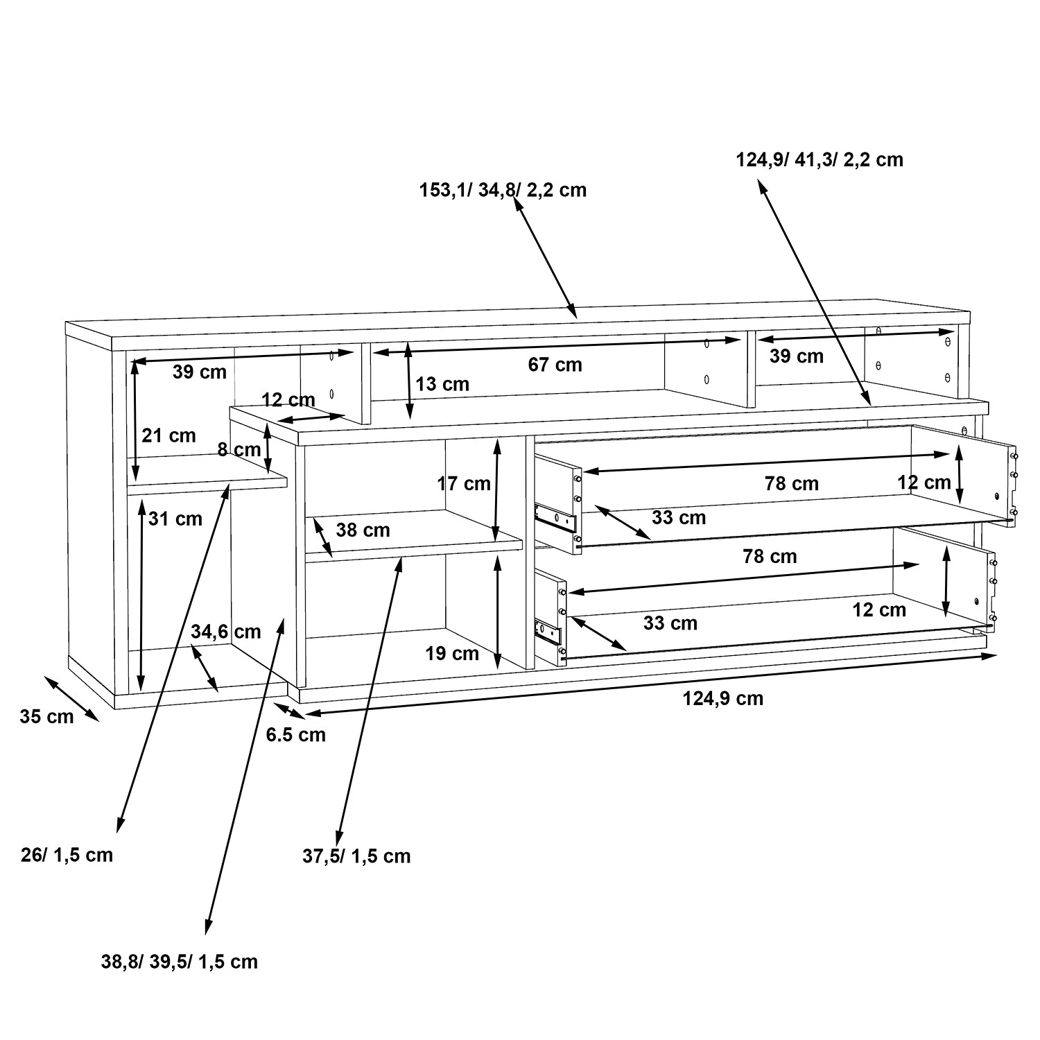 Red Living Meuble TV Jördis - Imitation bois ancien 8 Red Living Meuble TV Jördis - Imitation bois ancien – Image 6