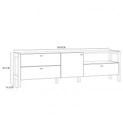 Loftscape Meuble TV Thurles - Imitation chêne Sonoma / Blanc 14 Loftscape Meuble TV Thurles - Imitation chêne Sonoma / Blanc -Meubles de salon Soldes 1000364899 220722 500 SKETCH DETAILS P000000001000364899 sketch