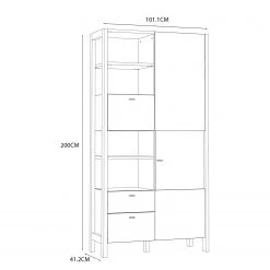 Loftscape Armoire Thurles - Imitation chêne Sonoma / Blanc -Meubles de salon Soldes 1000364901 220722 500 SKETCH DETAILS P000000001000364901 sketch