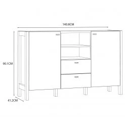 Loftscape Buffet Thurles I - Imitation chêne Sonoma / Blanc -Meubles de salon Soldes 1000364903 220722 500 SKETCH DETAILS P000000001000364903 sketch