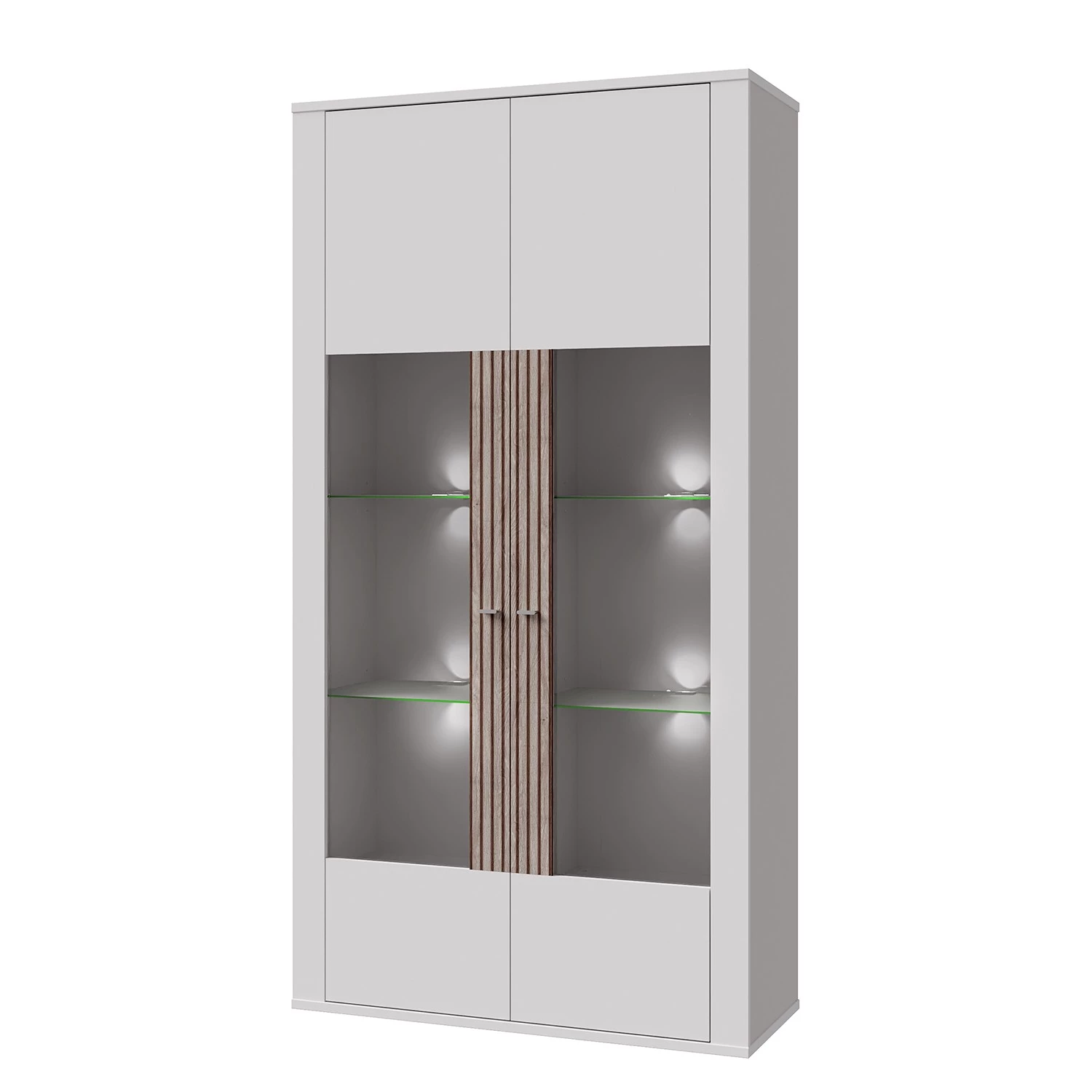 Loftscape Vitrine Millquarter II - Blanc / Imitation chêne clair 3 Loftscape Vitrine Millquarter II - Blanc / Imitation chêne clair