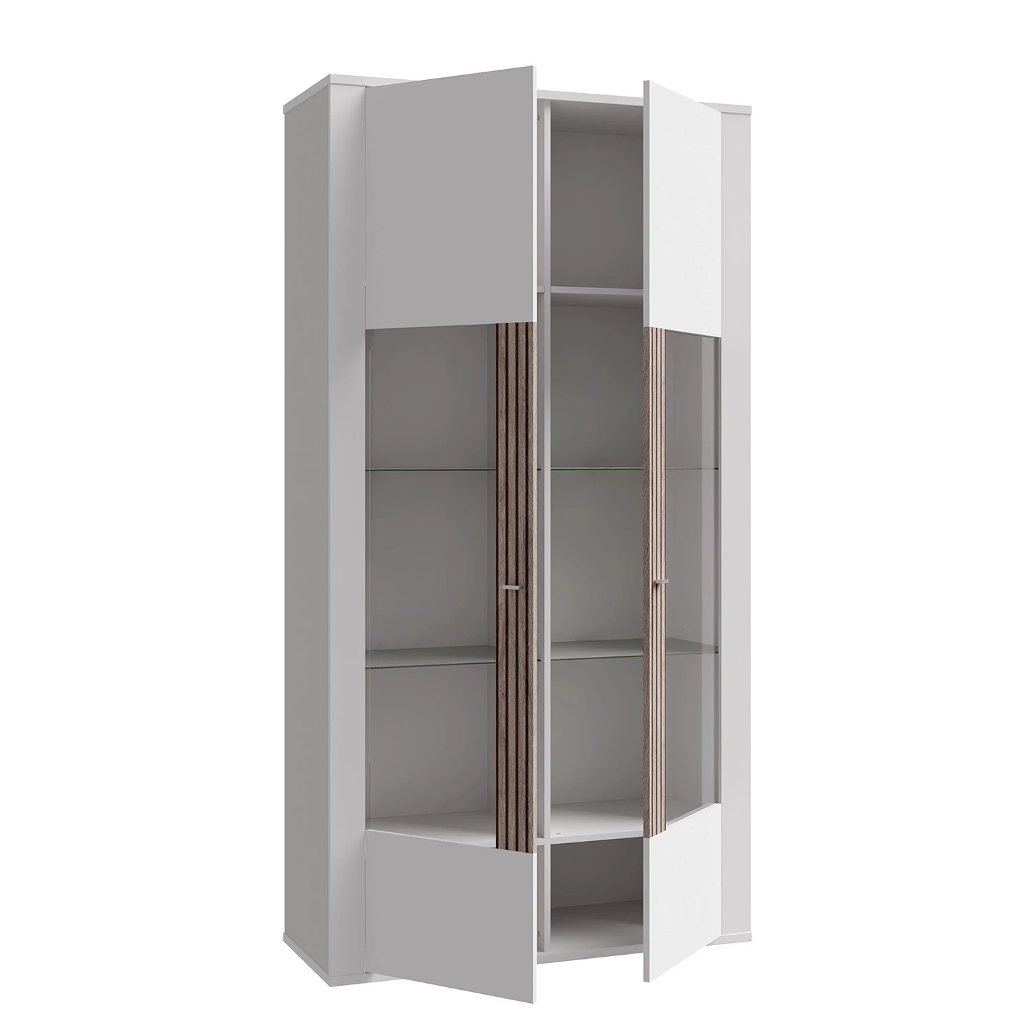 Loftscape Vitrine Millquarter II - Blanc / Imitation chêne clair 7 Loftscape Vitrine Millquarter II - Blanc / Imitation chêne clair – Image 5