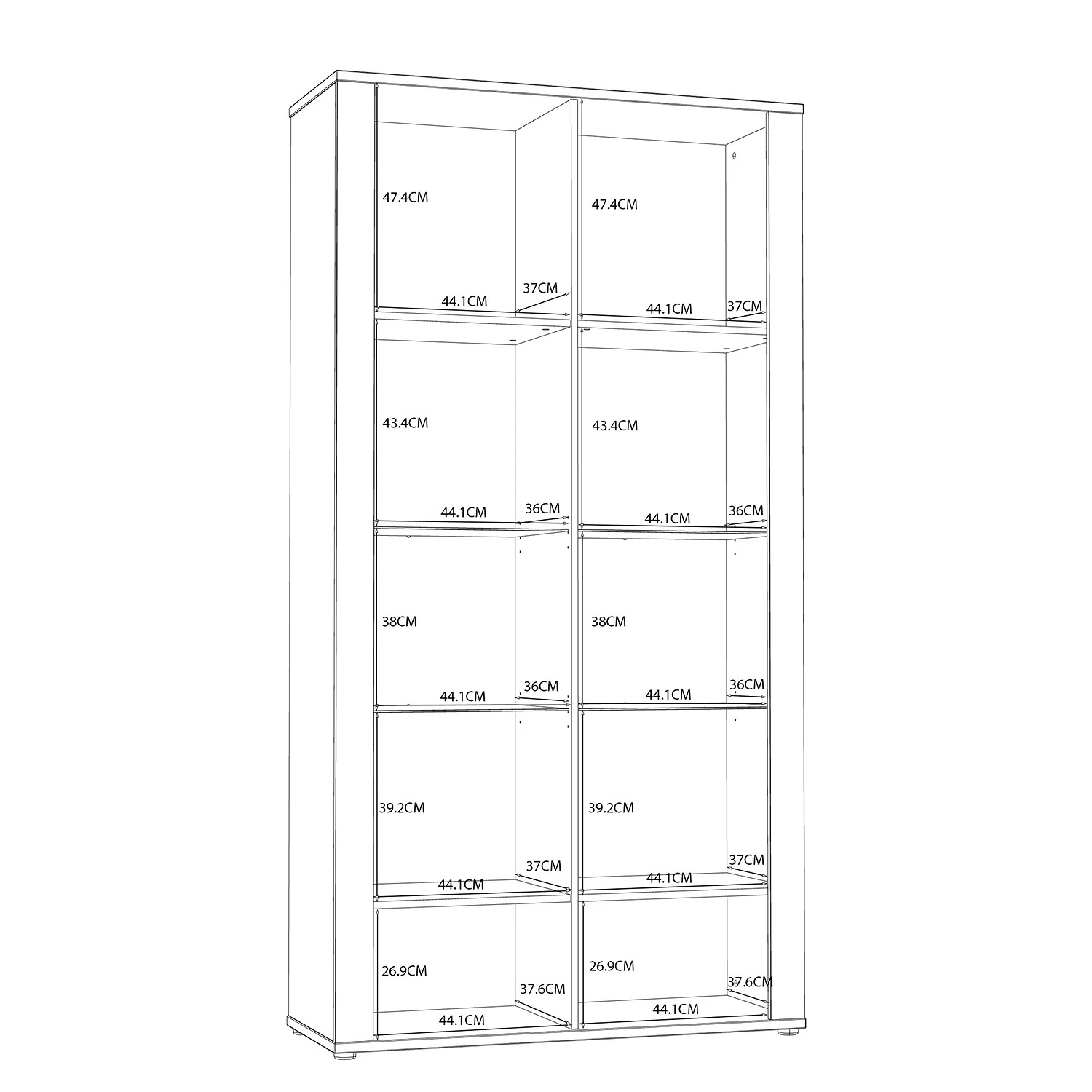 Loftscape Vitrine Millquarter II - Blanc / Imitation chêne clair 12 Loftscape Vitrine Millquarter II - Blanc / Imitation chêne clair – Image 10