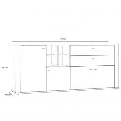 Loftscape Buffet Millquarter - Blanc / Imitation chêne clair 14 Loftscape Buffet Millquarter - Blanc / Imitation chêne clair -Meubles de salon Soldes 1000364914 220722 500 SKETCH DETAILS P000000001000364914 sketch
