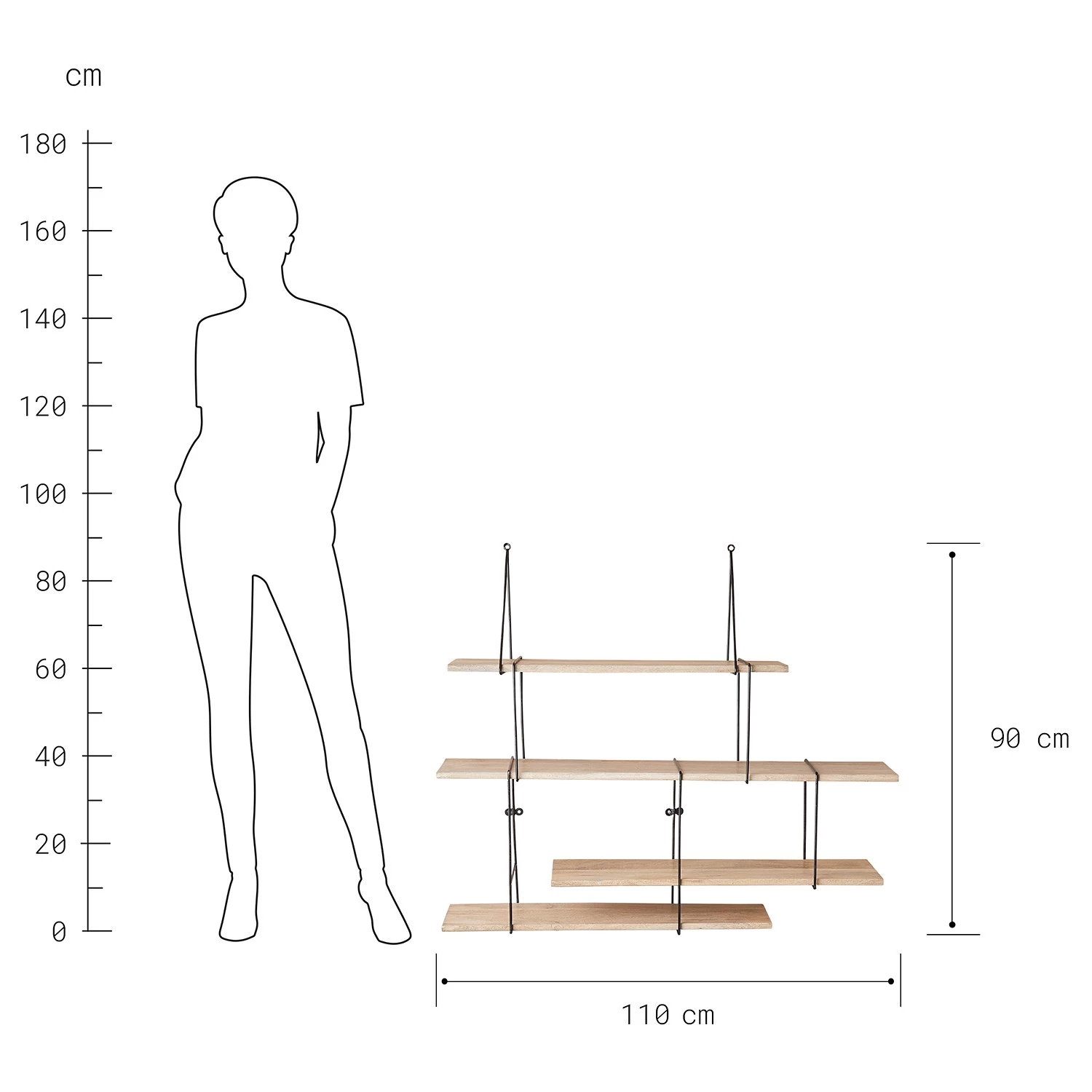 Butlers Étagère murale LIMBO - Chêne massif / Aluminium - Noir / Naturel 9 Butlers Étagère murale LIMBO - Chêne massif / Aluminium - Noir / Naturel – Image 7