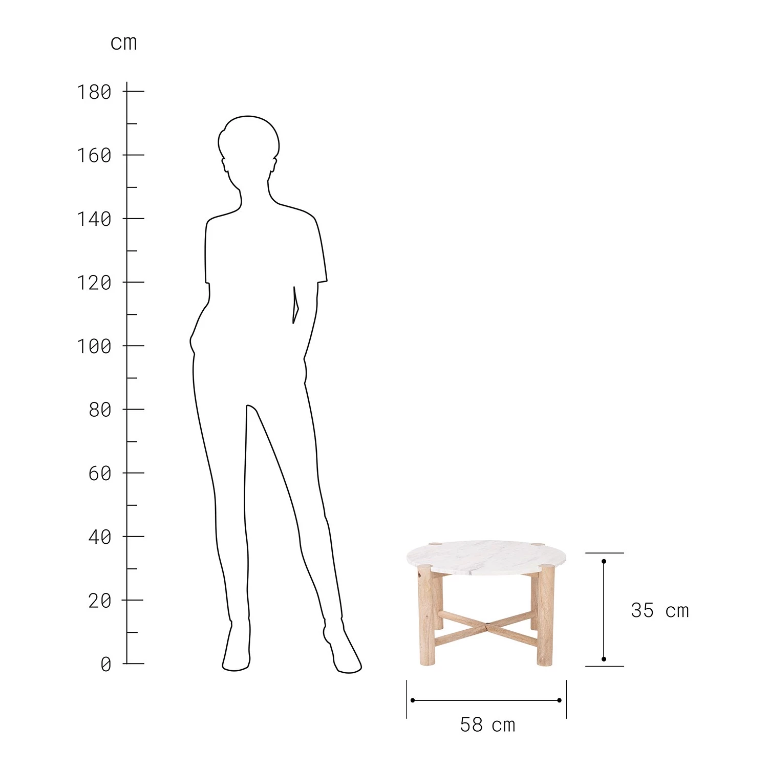 Butlers Bout de canapé MARVELOUS - Marbre / Bois de Manguier Massif - Naturel / Blanc 10 Butlers Bout de canapé MARVELOUS - Marbre / Bois de Manguier Massif - Naturel / Blanc – Image 8