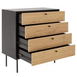 Butlers Commode MODERNIST - Placage chêne / Aluminium - Noir / Naturel -Meubles de salon Soldes 1000365695 220728 030 DETAILS P000000001000365695