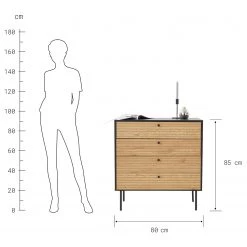 Butlers Commode MODERNIST - Placage chêne / Aluminium - Noir / Naturel -Meubles de salon Soldes 1000365695 220728 500 SKETCH DETAILS P000000001000365695 sketch
