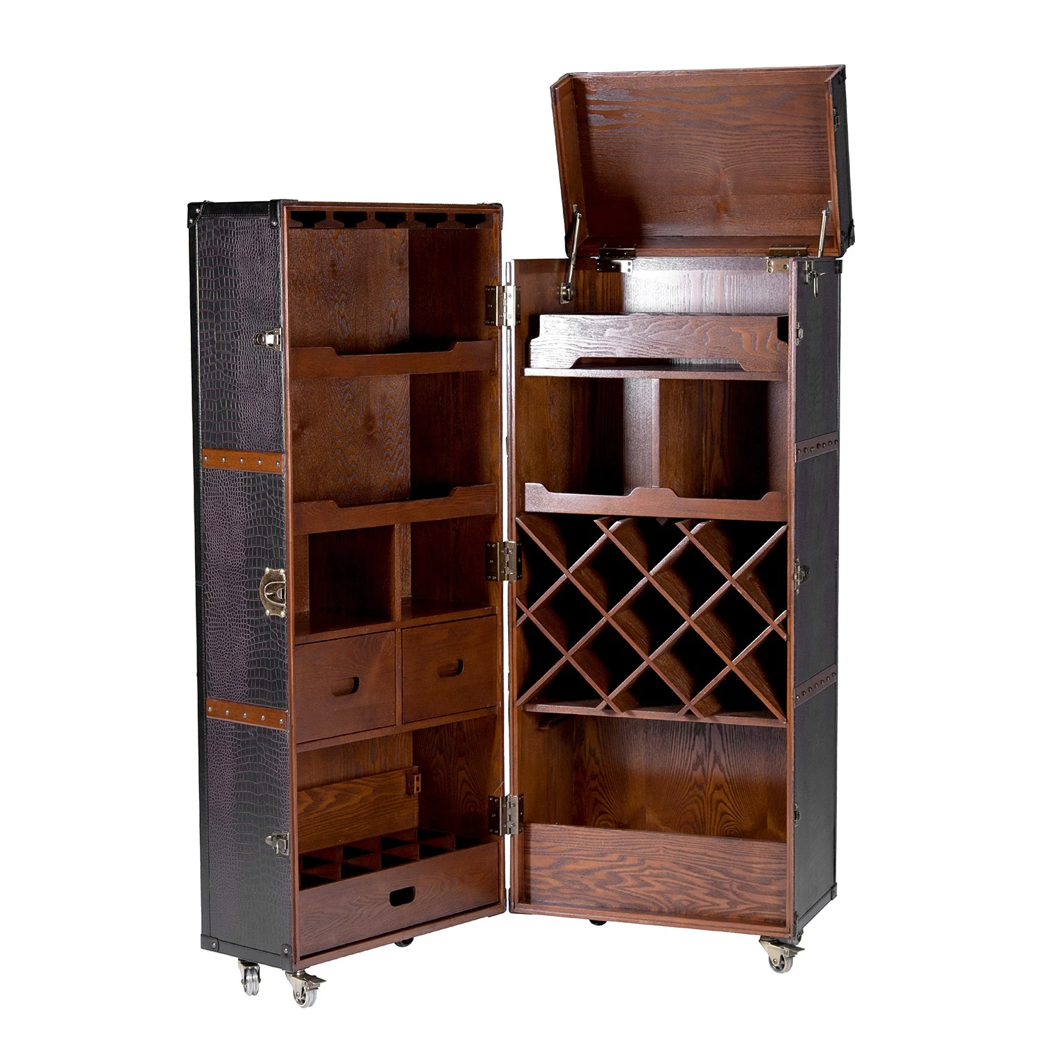 Butlers Valise bar HEMINGWAY - Cuir aniline / Frêne massif - Brun foncé 3 Butlers Valise bar HEMINGWAY - Cuir aniline / Frêne massif - Brun foncé