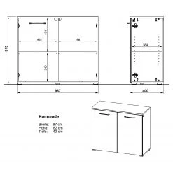 Germania Buffet Campo I - Verre - Blanc -Meubles de salon Soldes 1000366027 220809 500 SKETCH DETAILS P000000001000366027 sketch