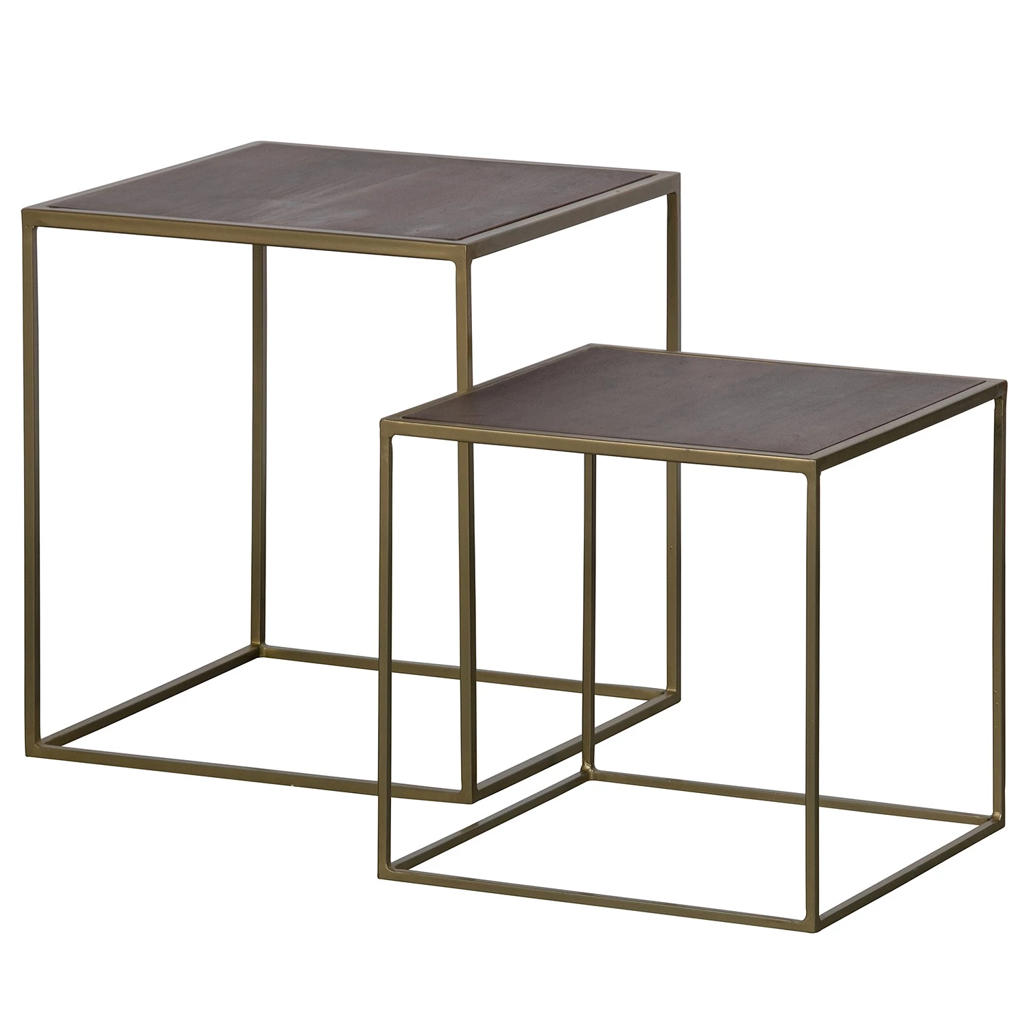 Red Living Tables gigognes Hawes (2 éléments) - Acacia massif / Métal - Acacia / Laiton 3 Red Living Tables gigognes Hawes (2 éléments) - Acacia massif / Métal - Acacia / Laiton