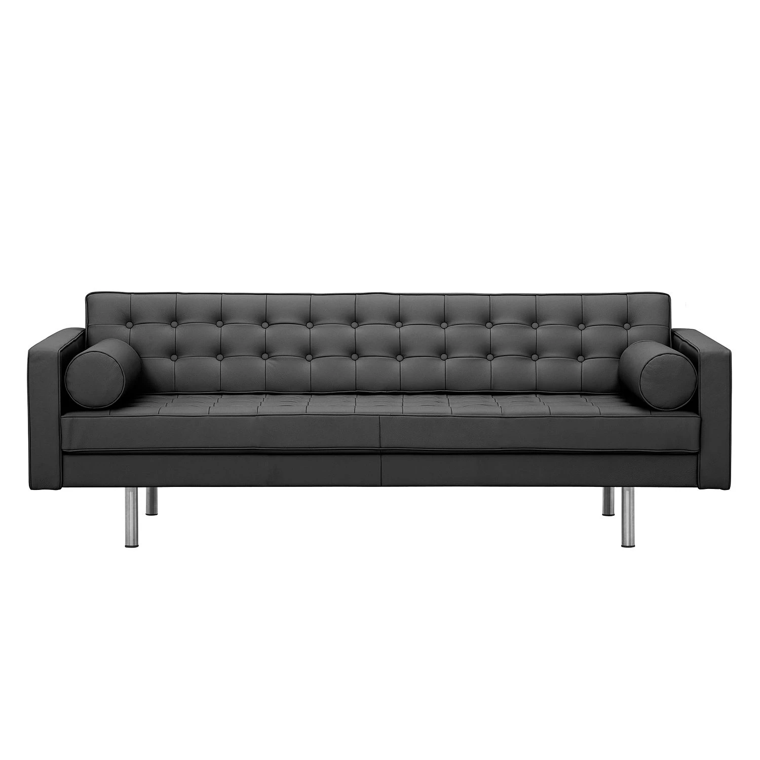 Fredriks Canapé Chelsea (3 places) Cuir véritable - Cuir véritable Gad : Anthracite - Cylindre 4 Fredriks Canapé Chelsea (3 places) Cuir véritable - Cuir véritable Gad : Anthracite - Cylindre – Image 2