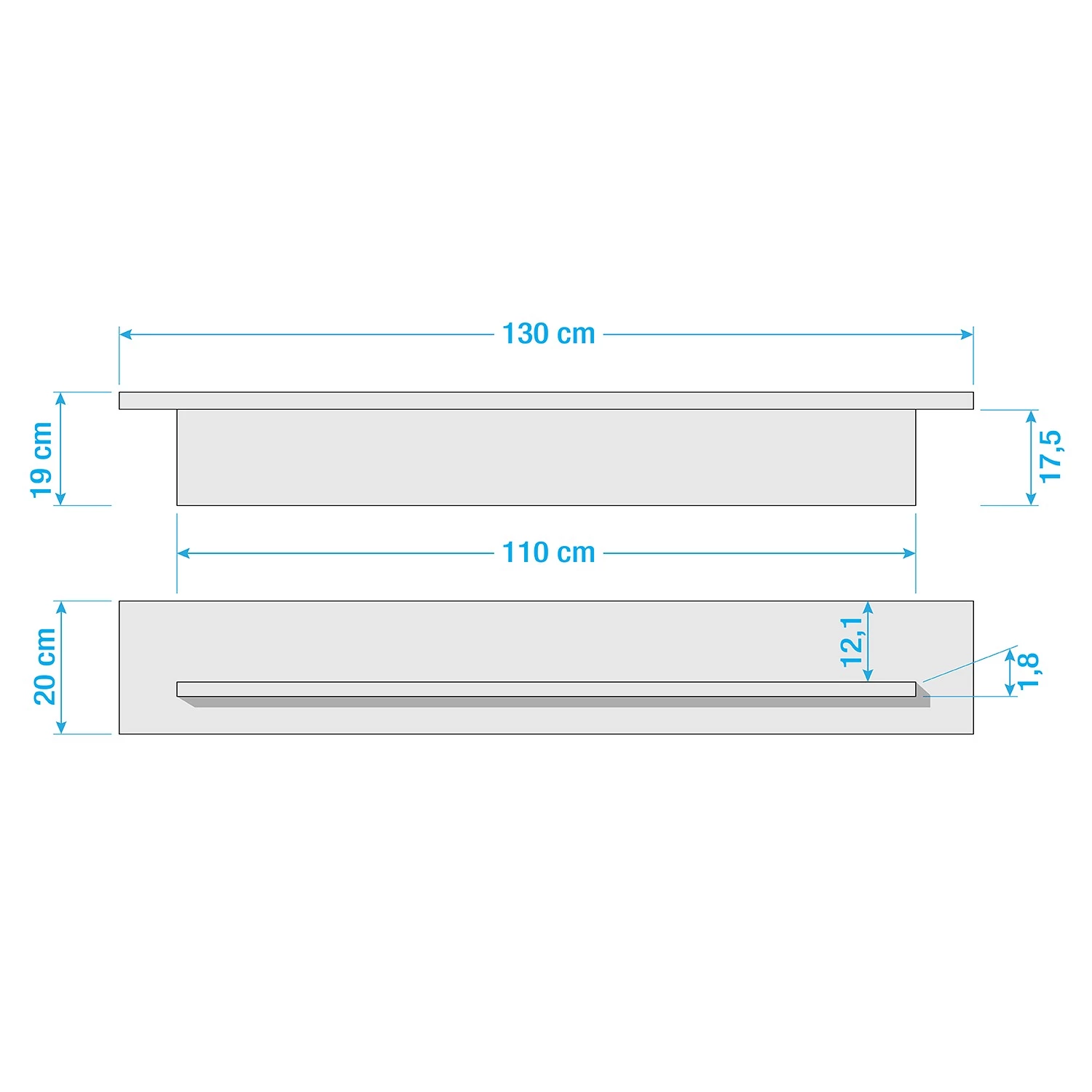 Fredriks Étagère murale Vamo - Blanc / Imitation chêne 4 Fredriks Étagère murale Vamo - Blanc / Imitation chêne – Image 2