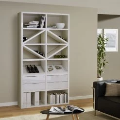 Fredriks Étagère à combiner Rodos I - Blanc brillant -Meubles de salon Soldes anbauregal rodos i hochglanz weiss 1890558