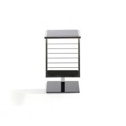 Home Design Table d'appoint Anka - Acier chromé / Verre noir verni -Meubles de salon Soldes anka beistelltisch 1 1110596