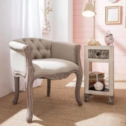 Wolf-Möbel Table d'appointGoa White - Multicolore -Meubles de salon Soldes armlehnenstuhl giverny webstoff gummibaum massiv beige braun 5153288