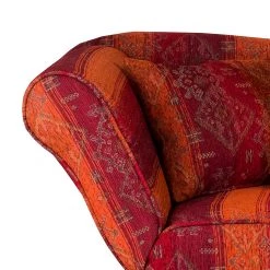 Maison Belfort Récamière Adelaide (convertible) - Tissu rouge - Accoudoir à gauche (vue de face) -Meubles de salon Soldes artex recamire 2013 12 03 1 313811