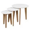 Mørteens Tables d’appoint Albina (3 éléments) - Partiellement en chêne massif -Meubles de salon Soldes beistelltisch albina 3er set eiche teilmassiv weiss 495622