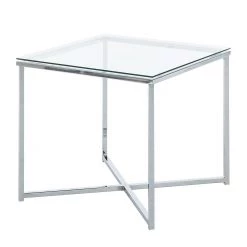 Fredriks Table d'appoint Cross - Verre clair, carrée