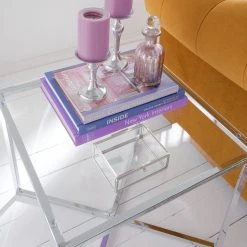 Fredriks Table d'appoint Cross - Verre clair, carrée -Meubles de salon Soldes beistelltisch cross glas klar eckig 5157968