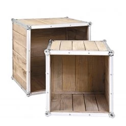 Ars manufacti Bouts de canapé Palmori (lot de 2) - Pin massif / Aluminium -Meubles de salon Soldes beistelltisch palmori 2er set kiefer massiv aluminium 4239148