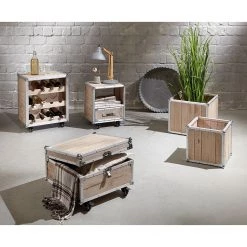 Ars manufacti Bouts de canapé Palmori (lot de 2) - Pin massif / Aluminium -Meubles de salon Soldes beistelltisch palmori 2er set kiefer massiv aluminium 4239164