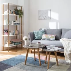 Mørteens Table dappoint Nilla II (2 éléments) - Imitation béton -Meubles de salon Soldes beistelltisch set nilla ii 2 teilig eiche teilmassiv beton dekor 4783424