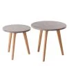 Mørteens Table dappoint Nilla II (2 éléments) - Imitation béton -Meubles de salon Soldes beistelltisch set nilla ii 2 teilig eiche teilmassiv marmor weiss dekor 4759524