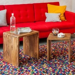 Ars Natura Tables gigognes Trangle (2 éléments) - Sheesham massif -Meubles de salon Soldes beistelltisch set trangle 2 teilig sheesham massiv 2841674