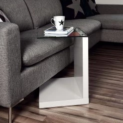 Loftscape Table d’appoint Sono - Blanc brillant -Meubles de salon Soldes beistelltisch sono hochglanz weiss 1029998
