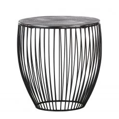 Ars manufacti Table d'appoint Suzu - Métal - Gris minéral / Noir